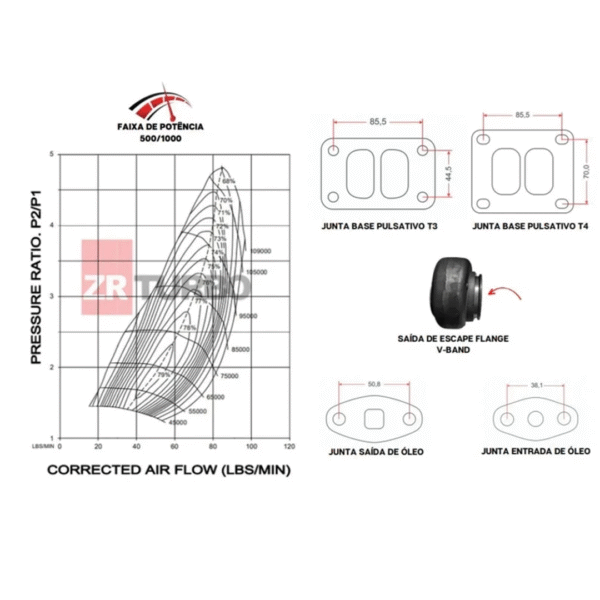 Turbina ZR6772 Billet .72 – Até 1000cv | Valvulada - Imagem 6